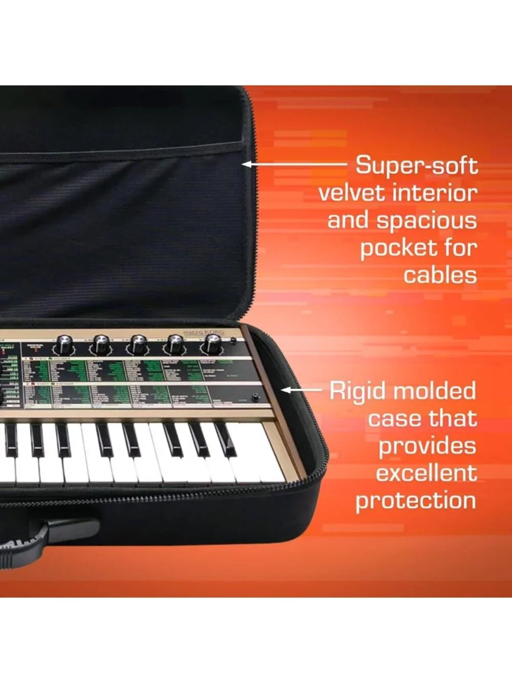 Compact Hard Case for Korg MicroKorg & MicroKorg 2 - Durable, Lightweight
